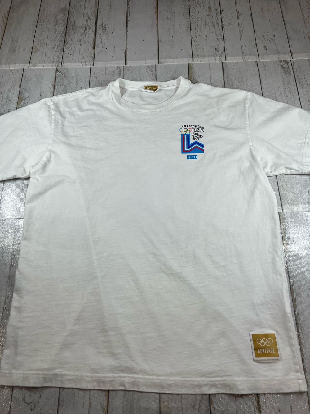 Kith White Olympics Heritage Lake Placid 1980 Vintage Tee.